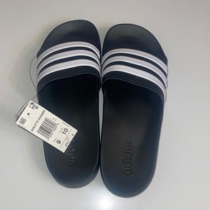 Adidas Adilette Black & White Unisex Slides Size 9 Sandals